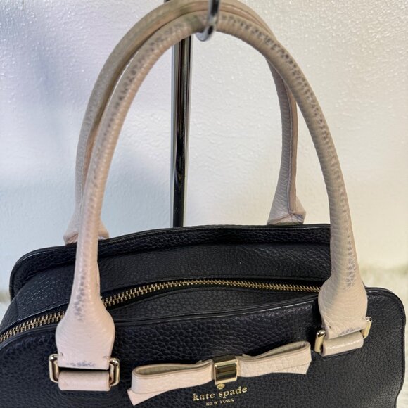 Kate Spade Sawyer Henderson Street Black Satchel Pumise Leather CrossbodyBag Bow - Picture 6 of 16